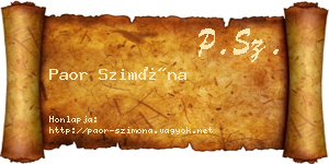 Paor Szimóna névjegykártya